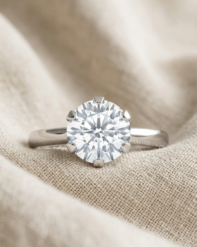 2 Carat Lab Diamond Engagement Ring – High Set in Platinum