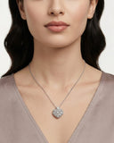 Vintage Heart Locket Necklace with Lab Diamond & White Topaz in 925 Silver