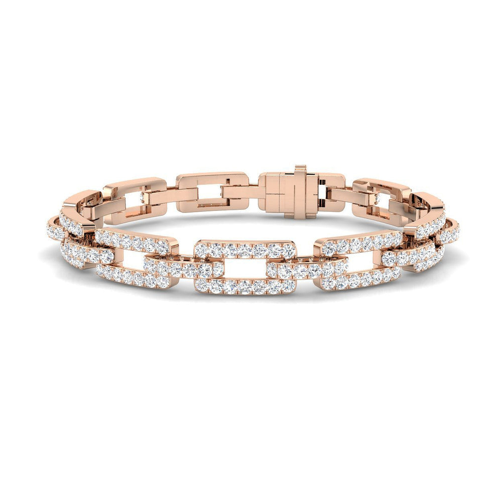 High Sparkle Round Diamond Paperclip Bracelet