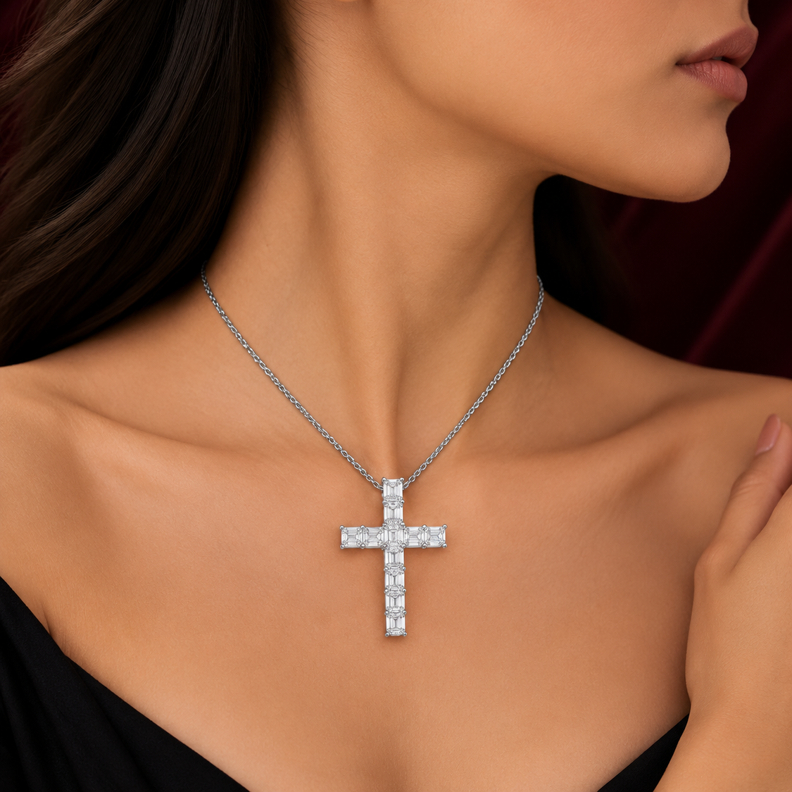 Cross Diamond Pendant Necklace Without Chain | Lab or Natural Diamonds