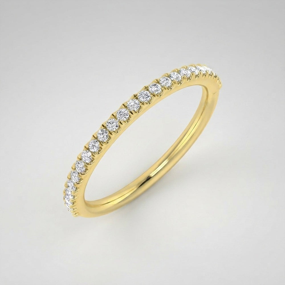 Diamond Half Eternity Ring Valentine's Gift Stacking Ring Platinum