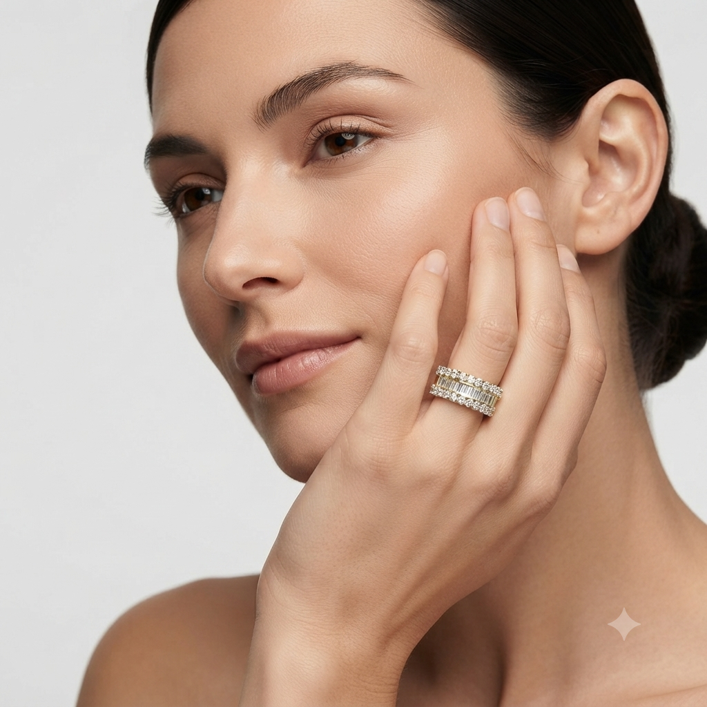 lab grown diamond half eternity ring for women gift her