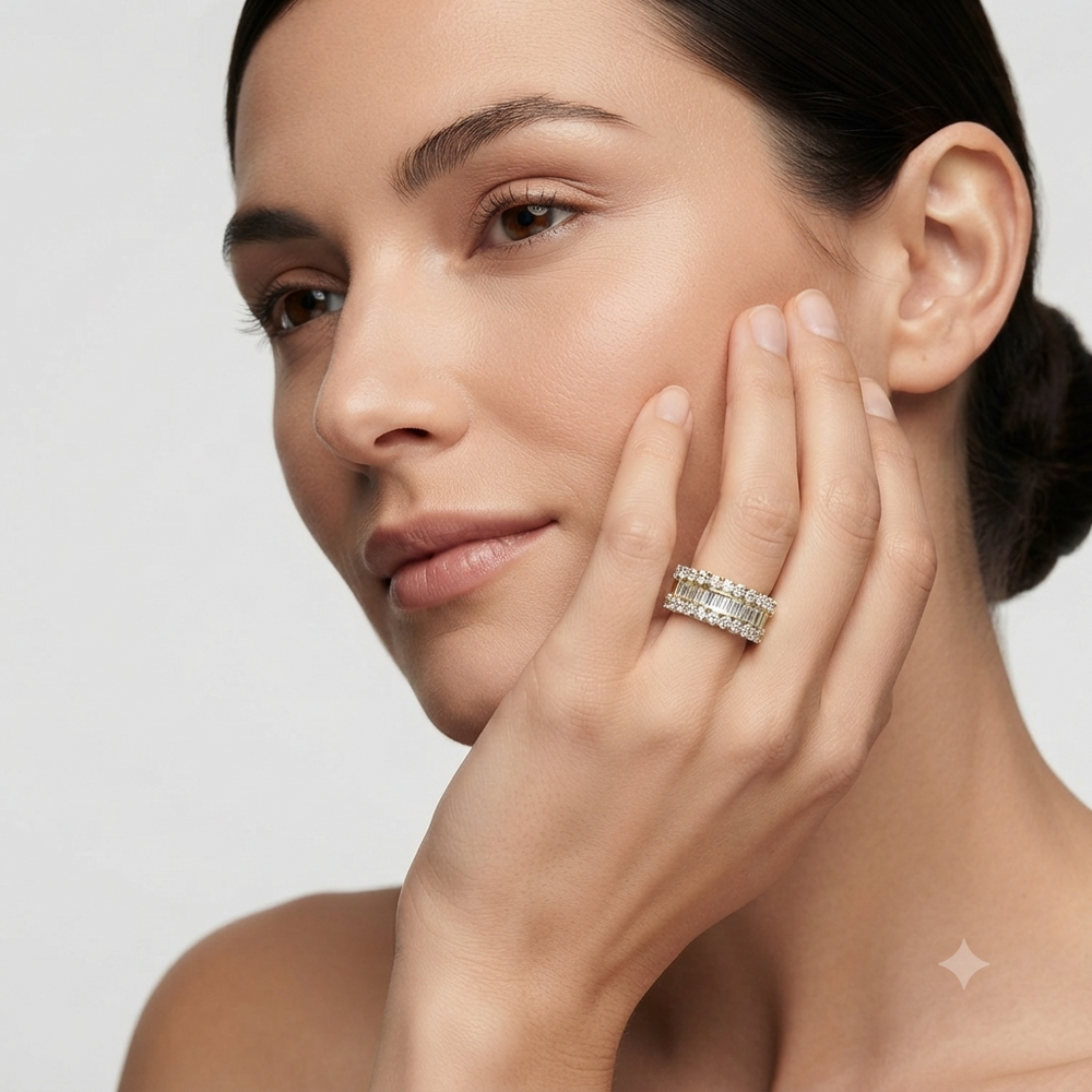 lab grown diamond half eternity ring for women gift her