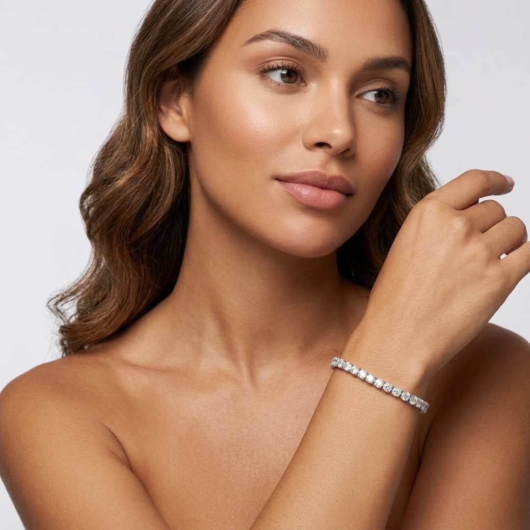 2.75ct Natural Diamond Tennis Bracelet – 18K White Gold | 7"-7.49"