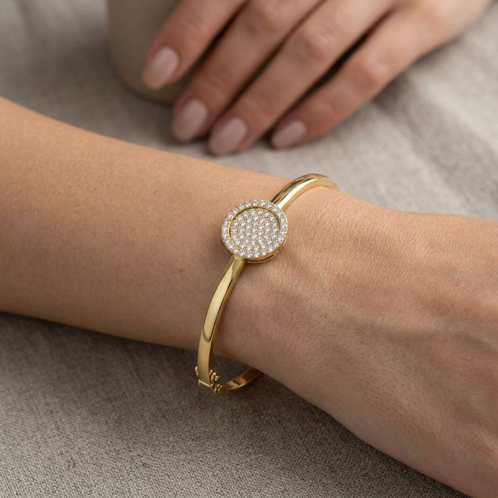 Clover Diamant-Kettenarmband mit Lünetten- und Pavé-Fassung aus Naturdiamanten in Platin