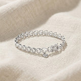 Diamond Heart Sterling Silver Bracelet