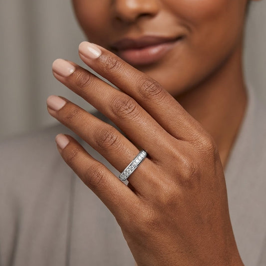 Lab Diamond Heritage Grain Ring 0.15ct H/SI in 925 Silver