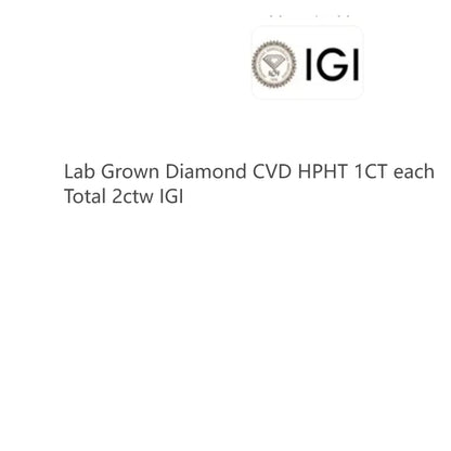 DEF Color 1ct 6.5mm Heart Cut CVD HPHT Lab Diamond Stud Earring Push Back Real 14K White Gold for Women Fine Christmas Gift IGI