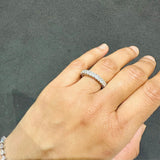 Emerald Cut Lab Grown Diamond Full Eternity Wedding Band Platinum