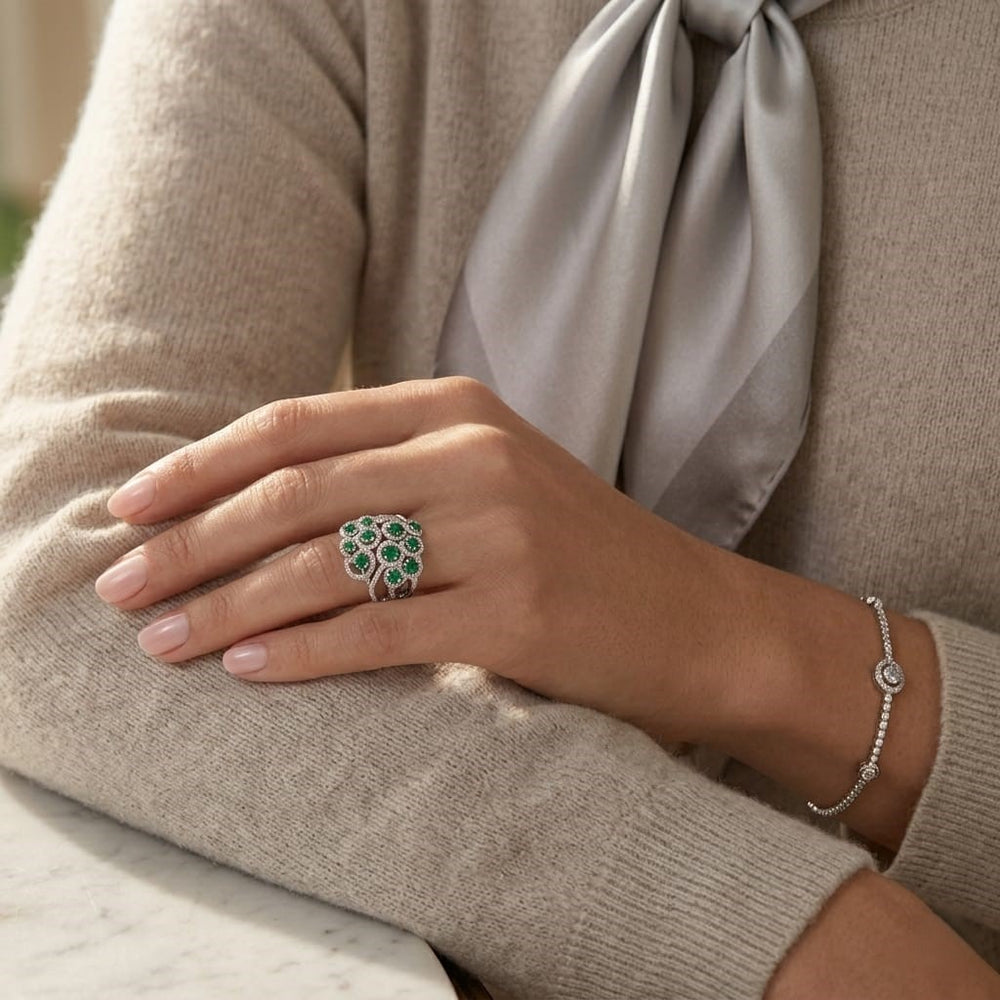 Gemstone Diamond Ring, Elegant Jewelry