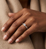 Lab Diamond Side Stone Engagement Ring 0.25ct H/SI in 9K White Gold