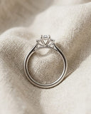 3 Stone Emerald Cut Lab Diamond Ring 0.50ct in 925 Silver