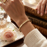 Clover Diamant-Kettenarmband mit Lünetten- und Pavé-Fassung aus Naturdiamanten in Platin