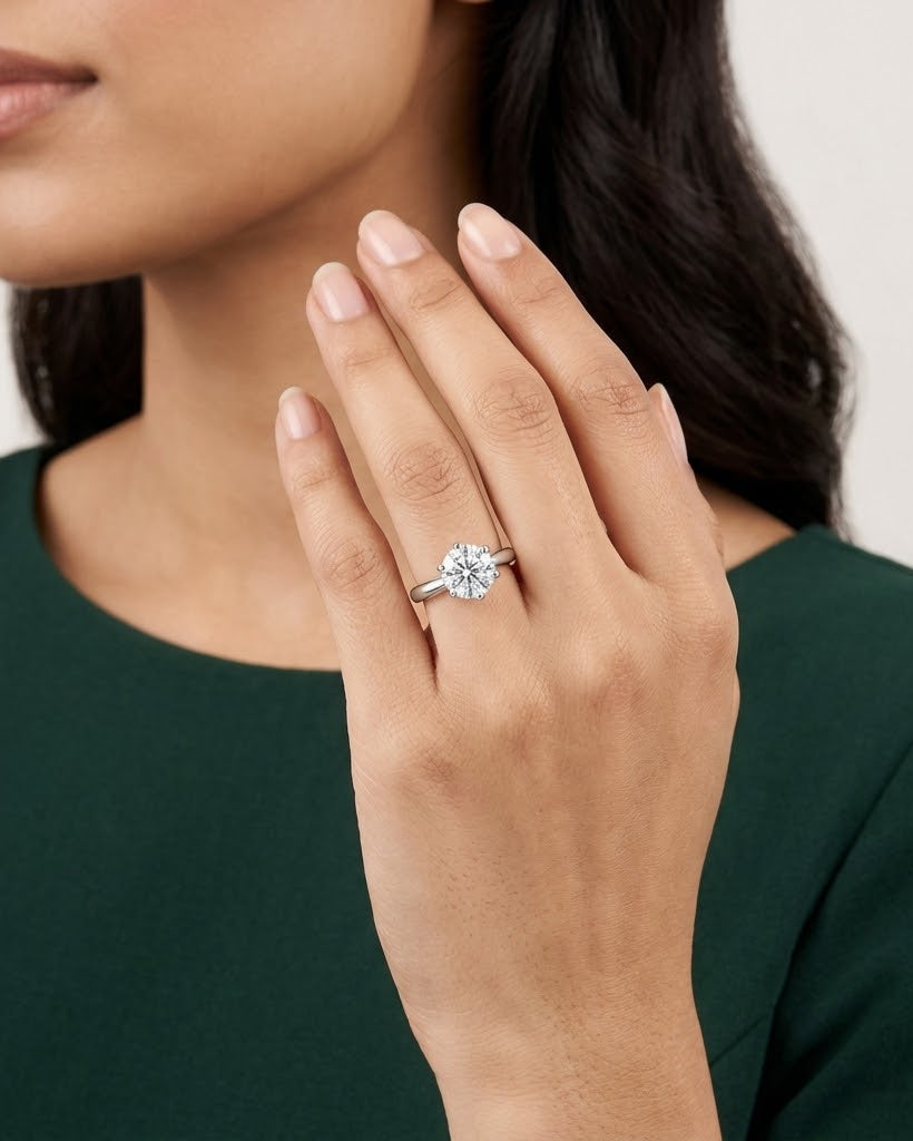 2 Carat Lab Diamond Engagement Ring – High Set in Platinum