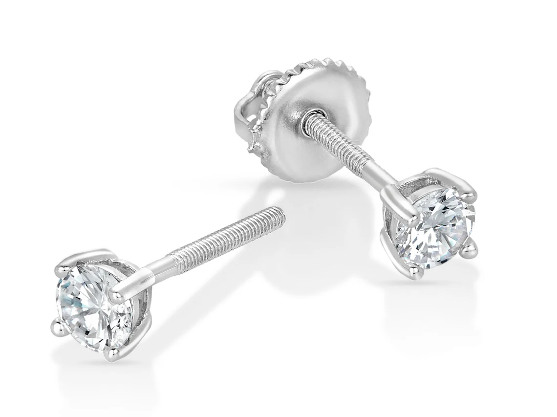 0.20CT Diamond Studs Earring In 18K White Gold