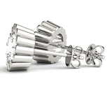 D/VVS-Diamantohrstecker für Damen, im Labor gezüchtet, runder Brillantschliff, florale Fassung