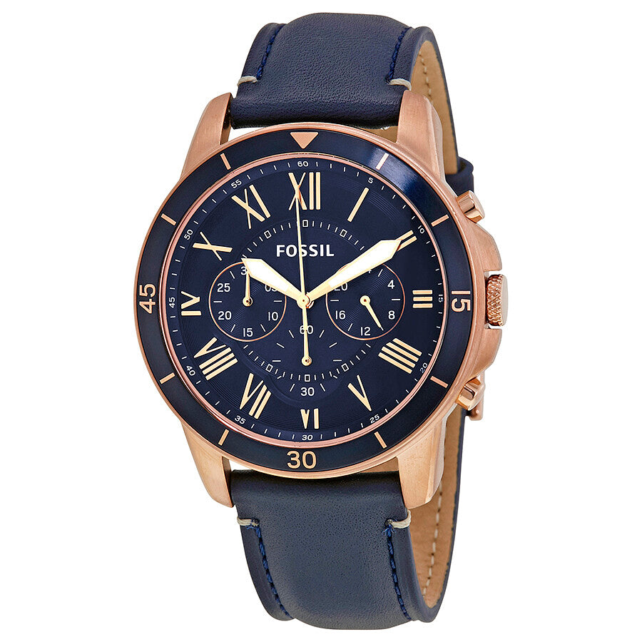 Fossil Men S Grant Sport Chronograph Blue Leather Watch(Style: FS5237)