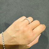 Emerald Cut Lab Grown Diamond Full Eternity Wedding Band Platinum