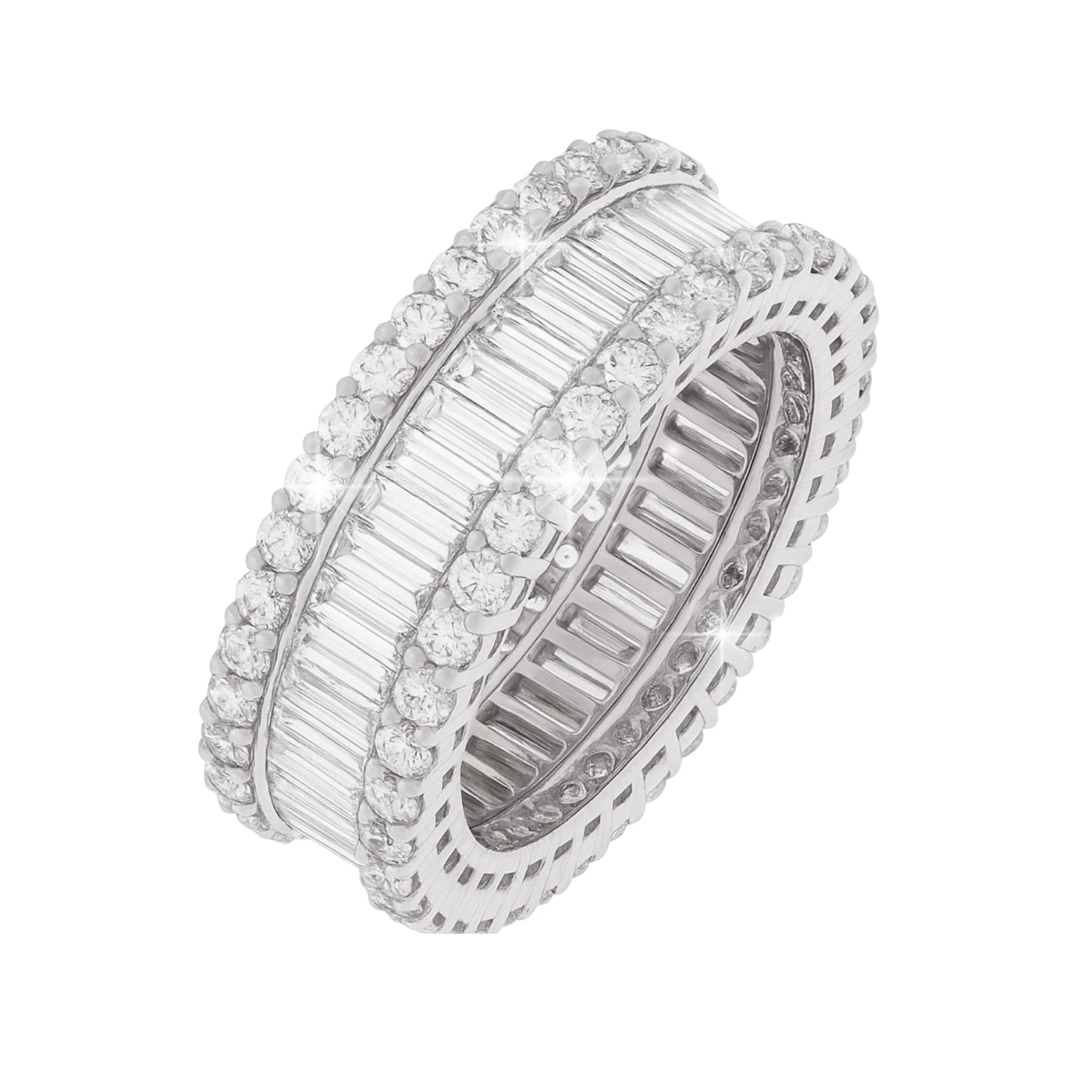 Alliance solitaire à six griffes de 1,0 carat en or blanc 9 carats