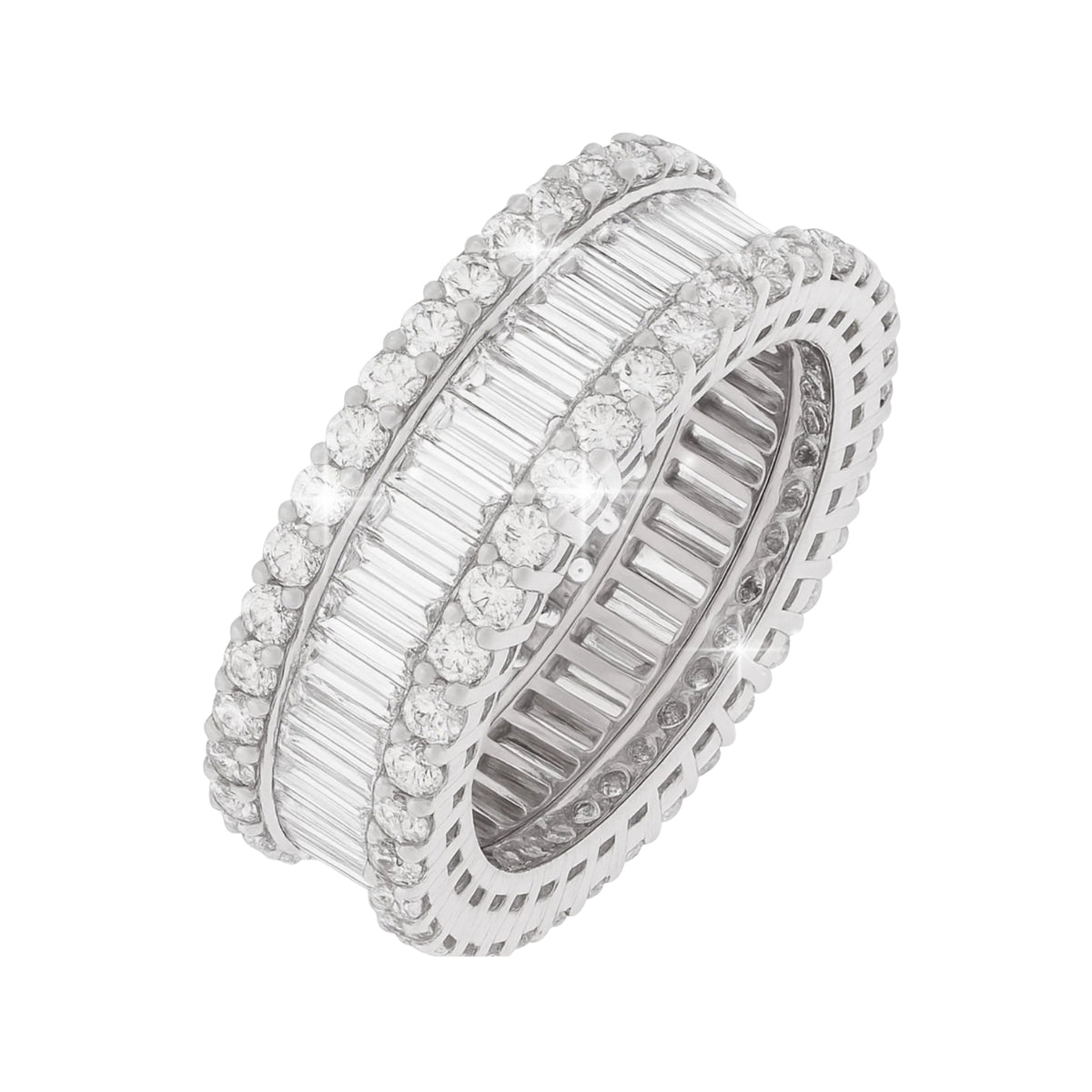 Alliance solitaire à six griffes de 1,0 carat en or blanc 9 carats