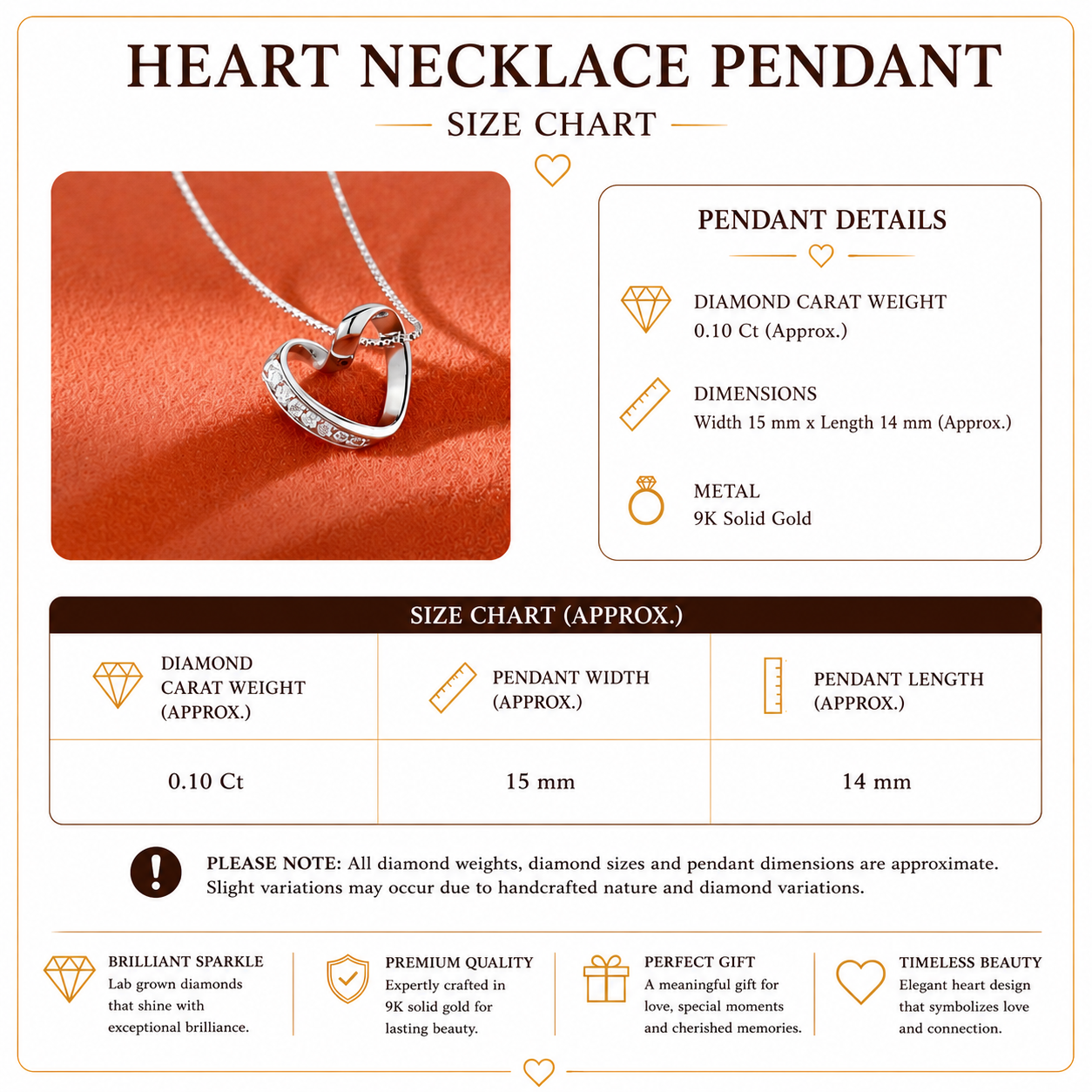 Heart Diamond Pendant | Pave Heart Pendant Without Chain
