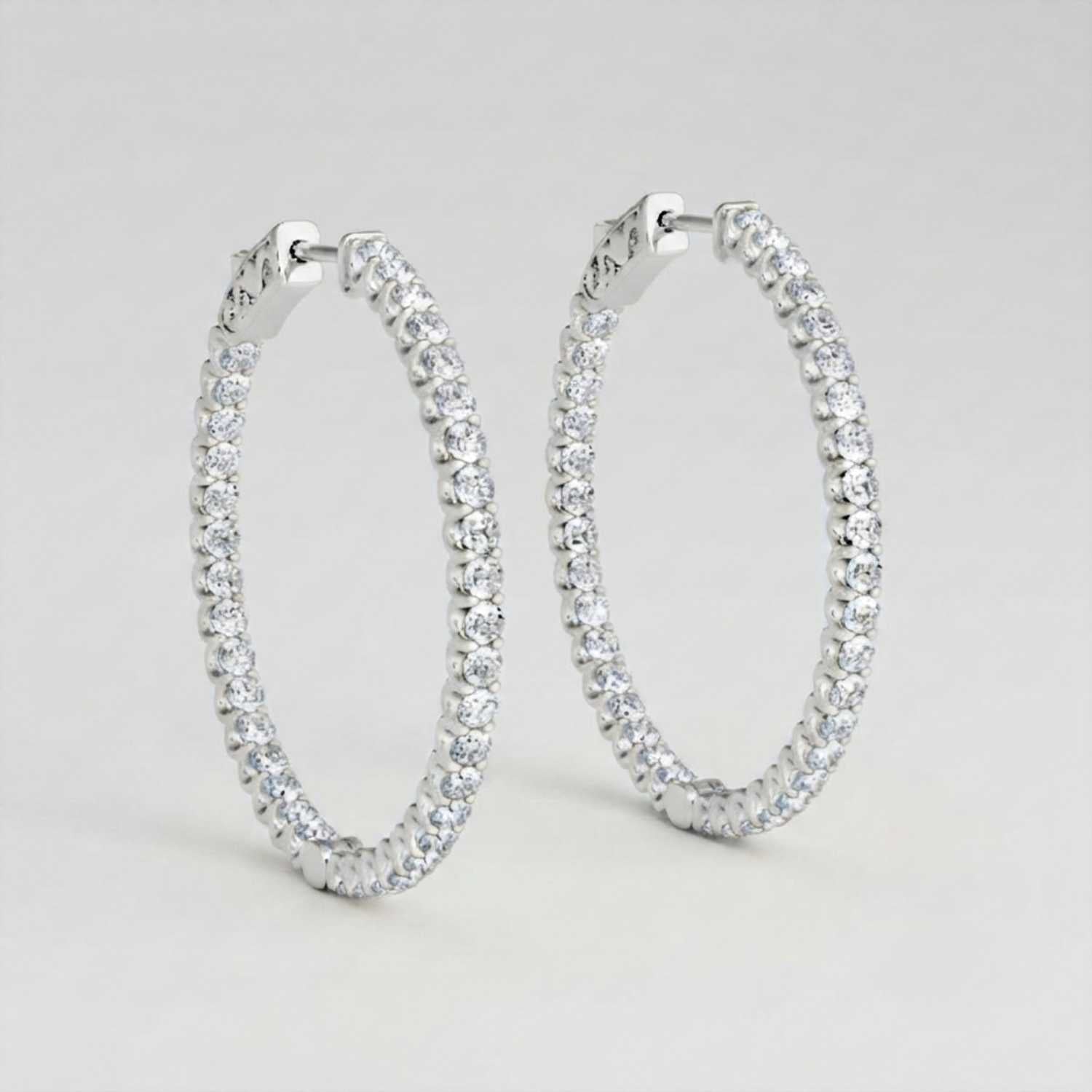 Hoop Earrings 0.50ct Lab Grown Diamond Anniversary Gift for Her