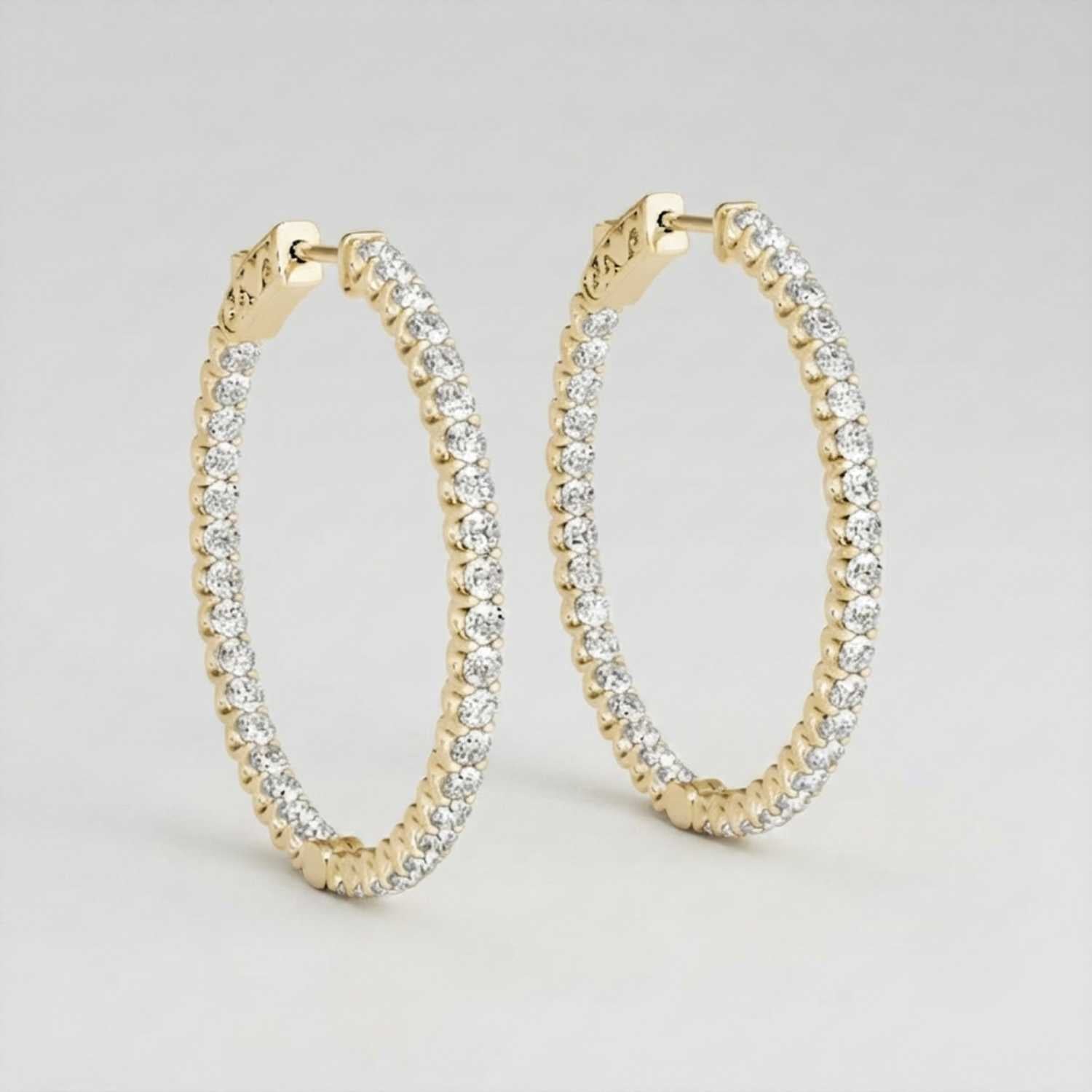 Hoop Earrings 0.50ct Lab Grown Diamond Christmas Gift Platinum