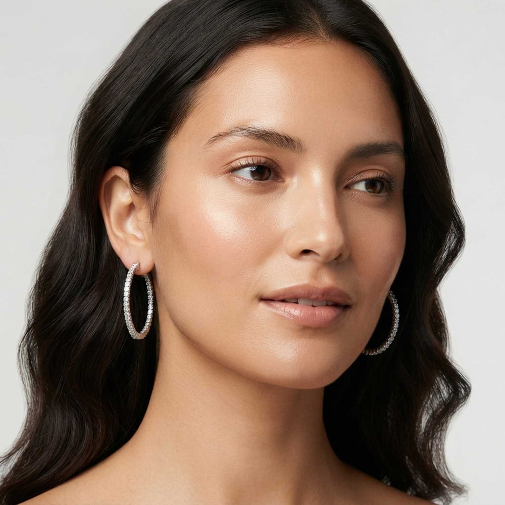 Hoop Earrings 0.50ct Lab Grown Diamond Valentine's Day Gift