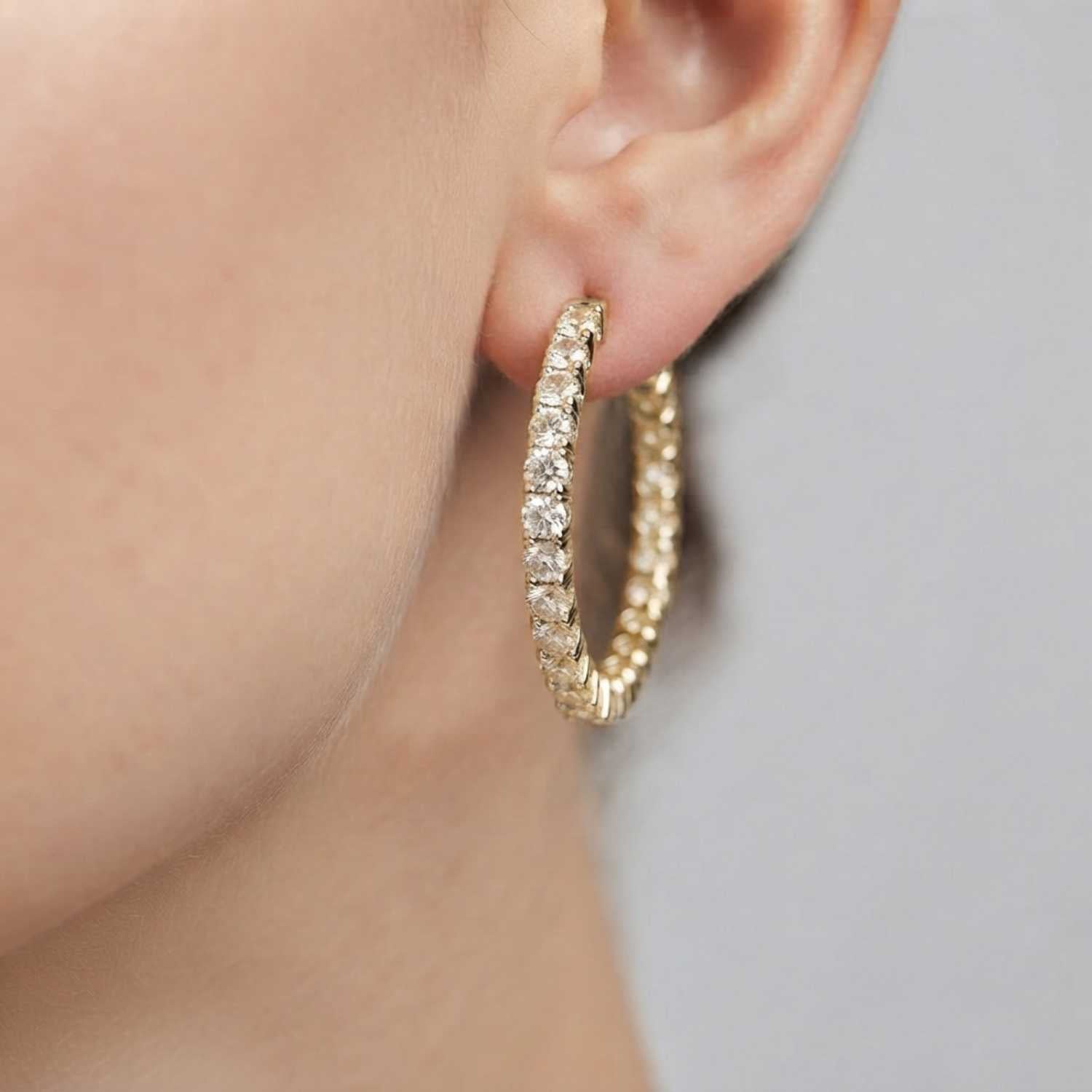 Hoop Earrings 0.50ct Lab Grown Diamond Wedding Jewellery Gift