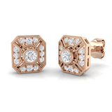 0.30Ct Vintage Art Deco Style Diamond Stud Earrings – Lab & Natural