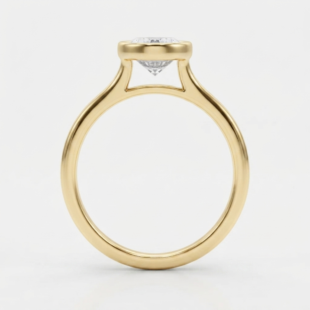 IGI Certified Lab Grown Oval Diamond Bezel Solitaire Engagement Ring Bridal Shower Gift