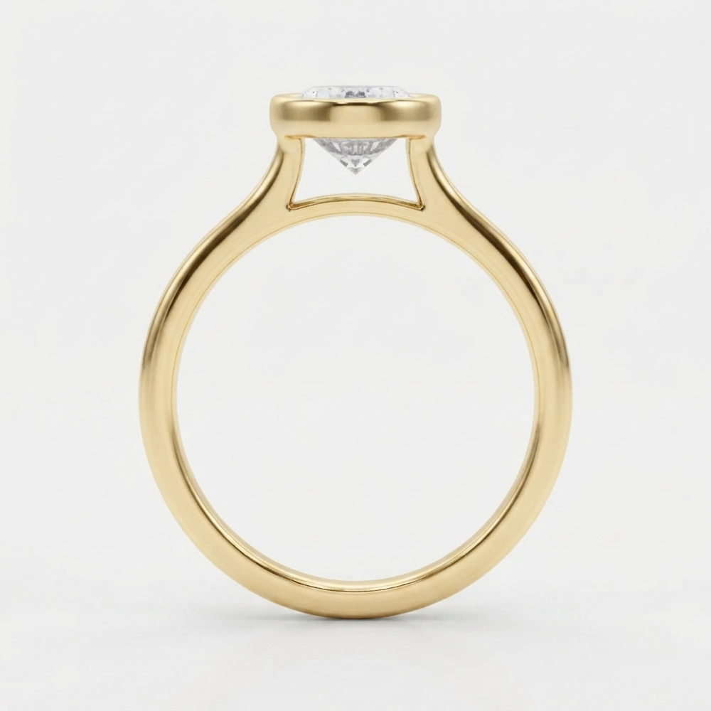 IGI Certified Lab Grown Oval Diamond Bezel Solitaire Engagement Ring Bridal Shower Gift