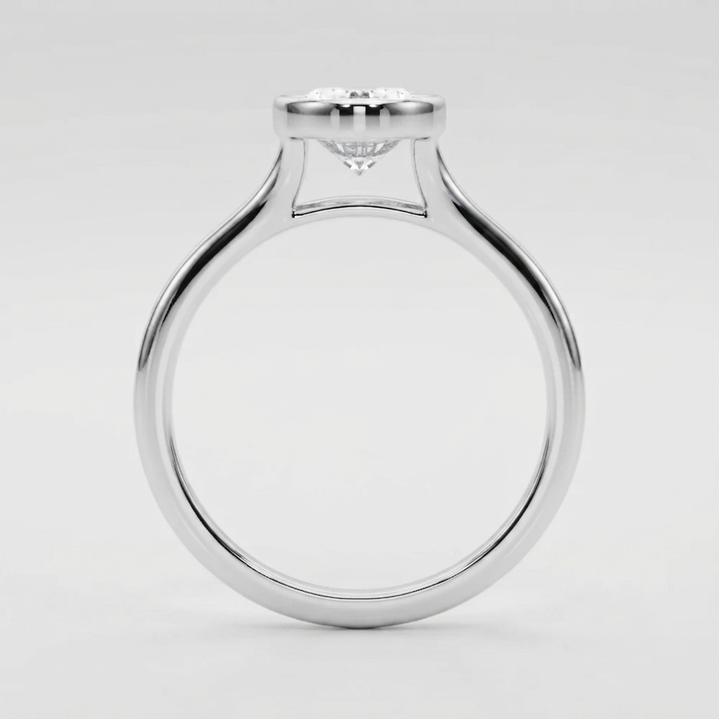 IGI Certified Lab Grown Oval Diamond Bezel Solitaire Engagement Ring Christmas Gift