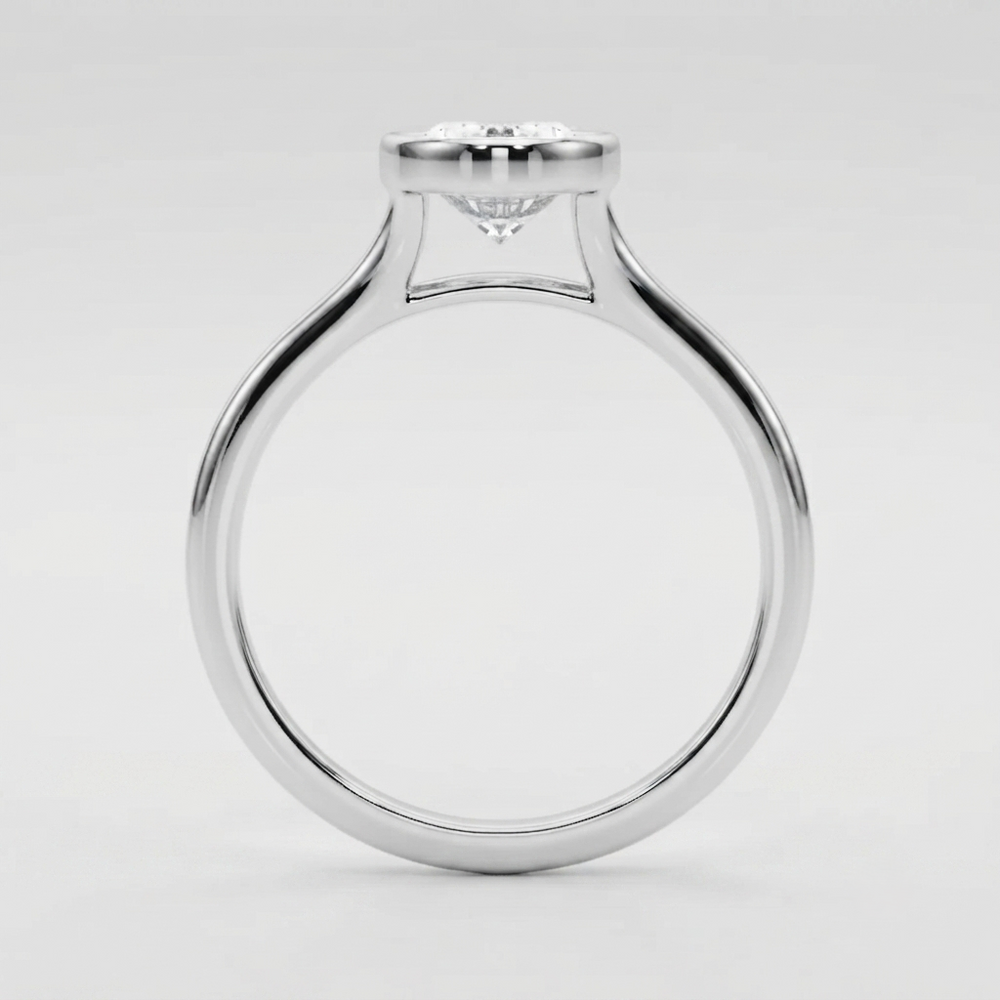 IGI Certified Lab Grown Oval Diamond Bezel Solitaire Engagement Ring Christmas Gift