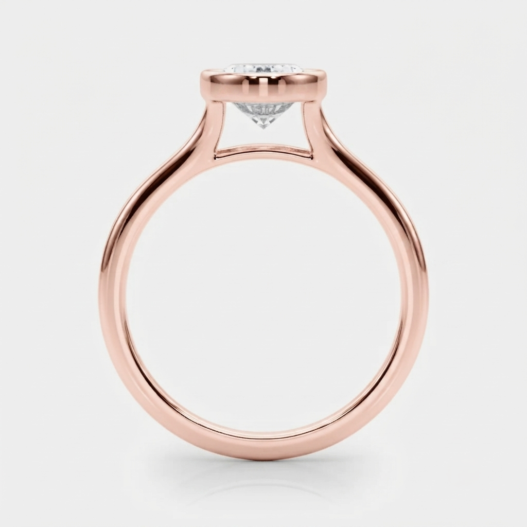 IGI Certified Lab Grown Oval Diamond Bezel Solitaire Engagement Ring Forever Love Gift
