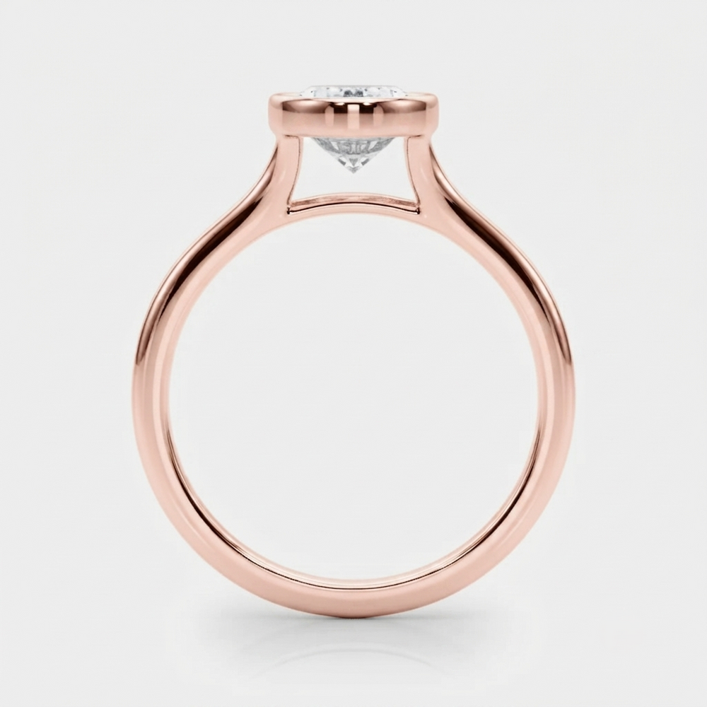 IGI Certified Lab Grown Oval Diamond Bezel Solitaire Engagement Ring Forever Love Gift