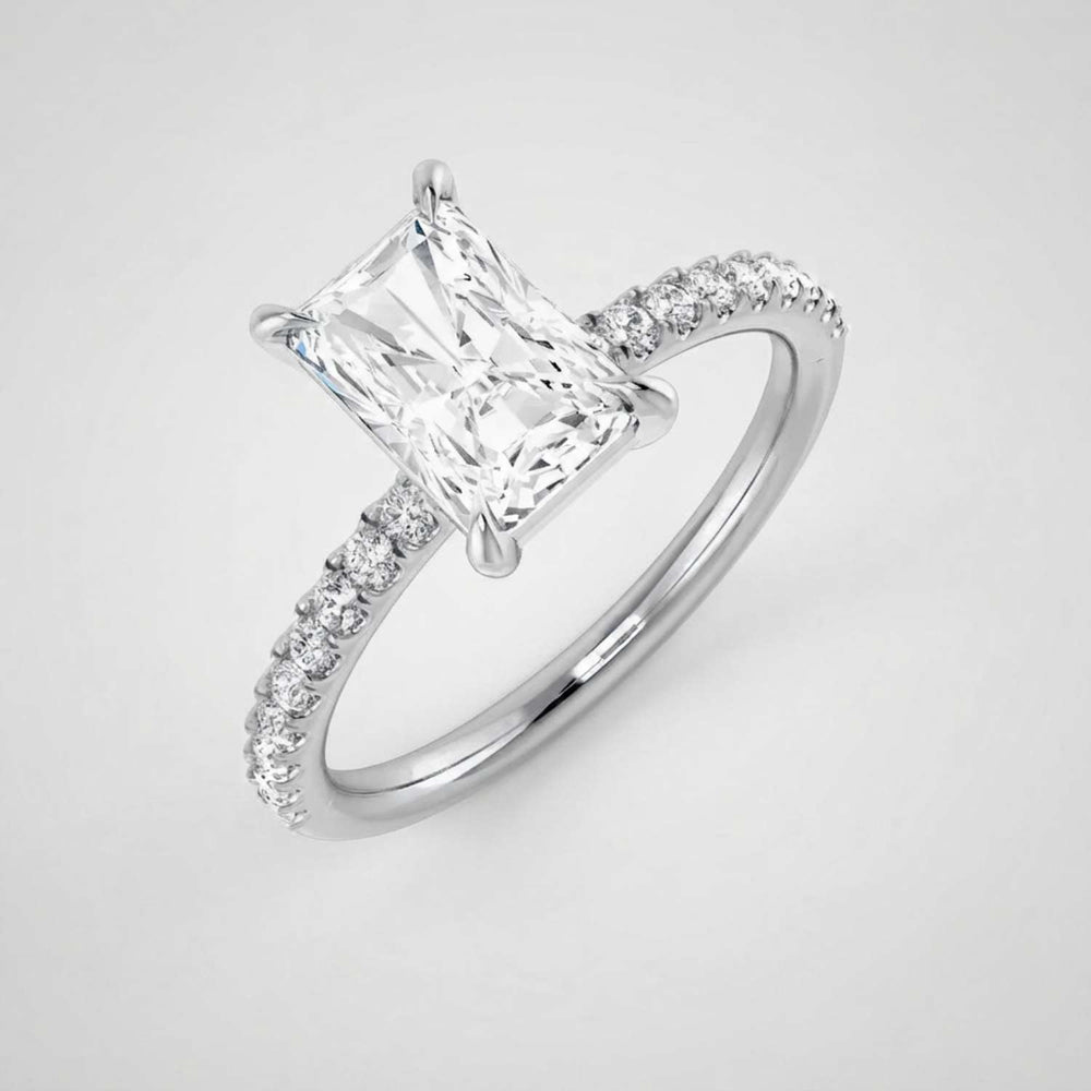 IGI Certified Lab Grown Radiant Diamond Pave Engagement Ring Anniversary Gift