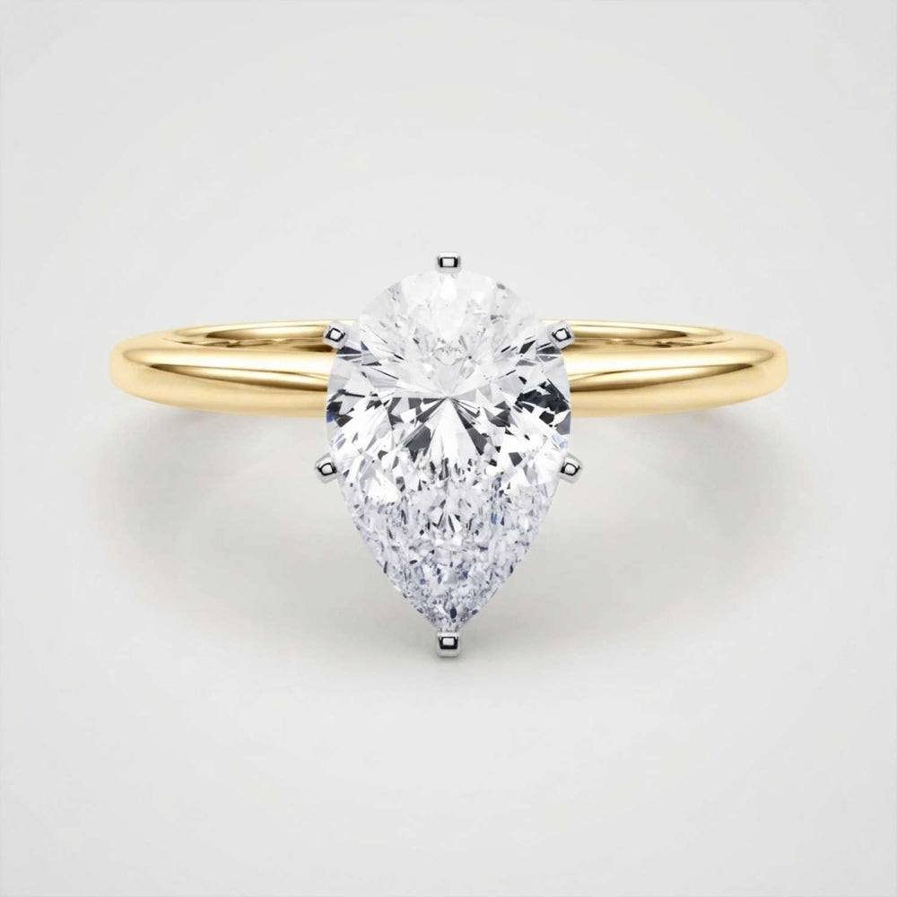 IGI Lab Grown Pear Diamond 6 Claw Solitaire Ring Birthday Gift