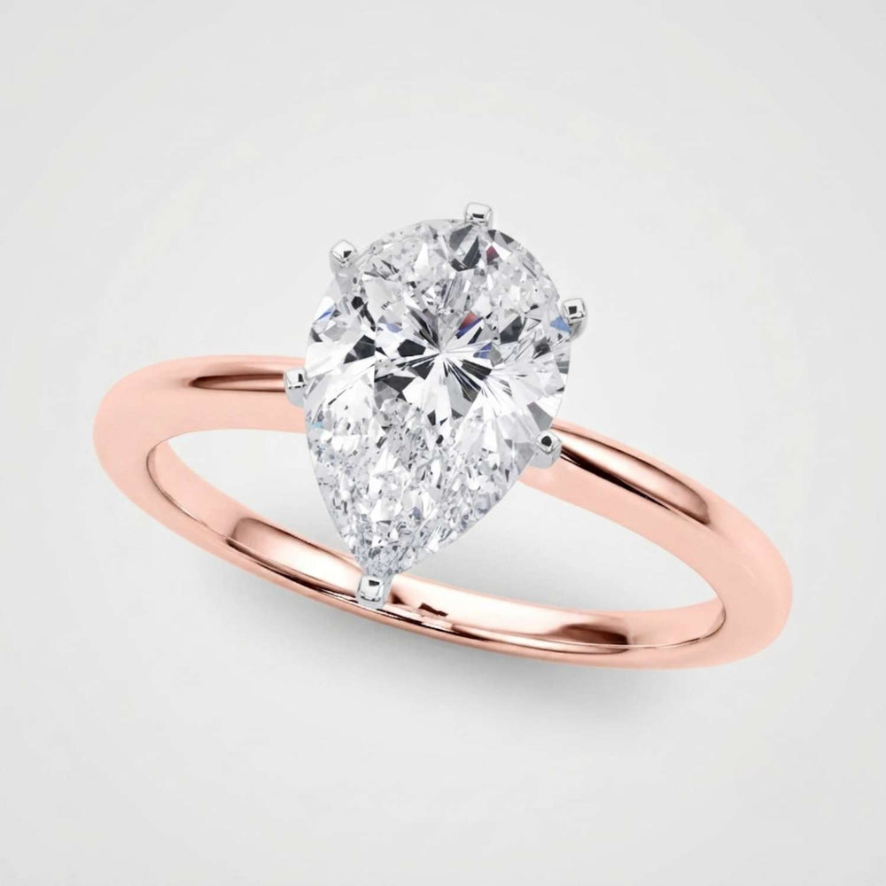 IGI Lab Grown Pear Diamond 6 Claw Solitaire Ring Luxury Gift Wife