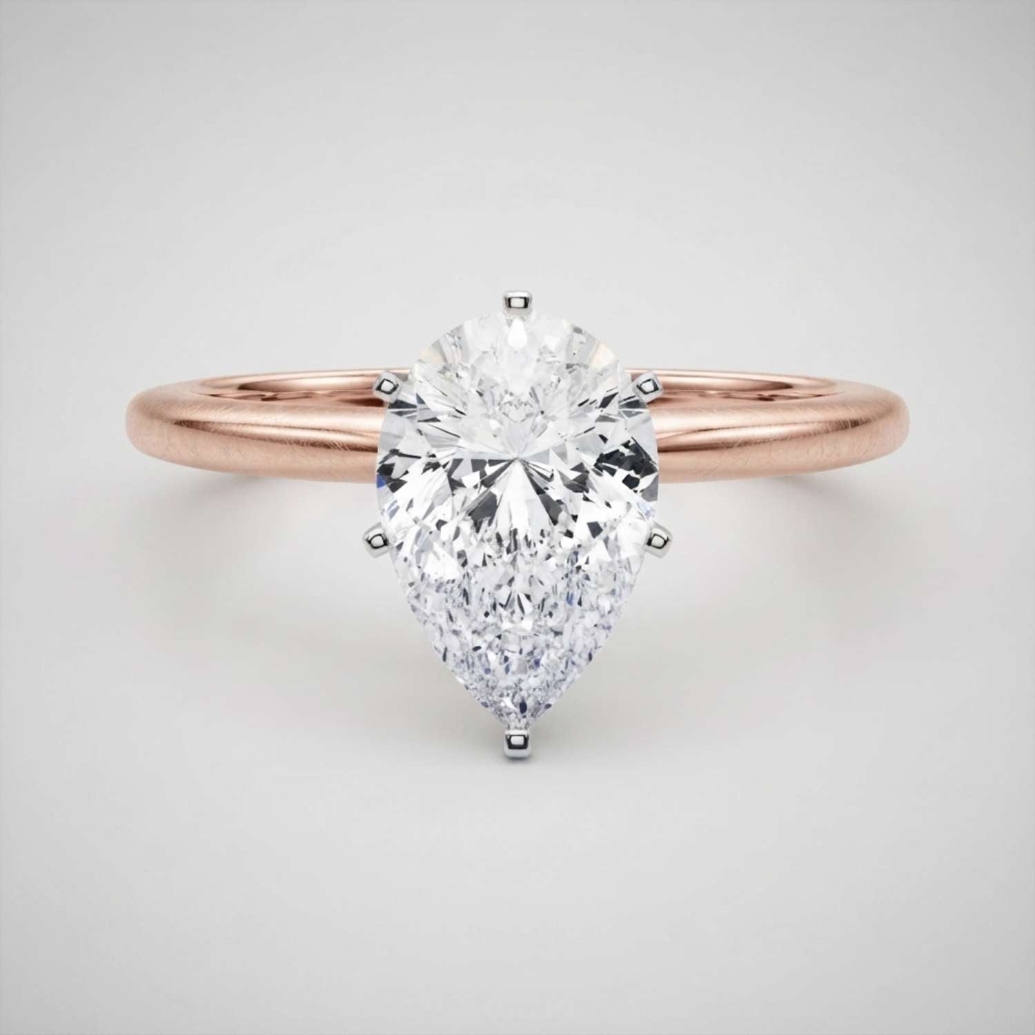 IGI Lab Grown Pear Diamond 6 Claw Solitaire Ring Mothers Day Gift