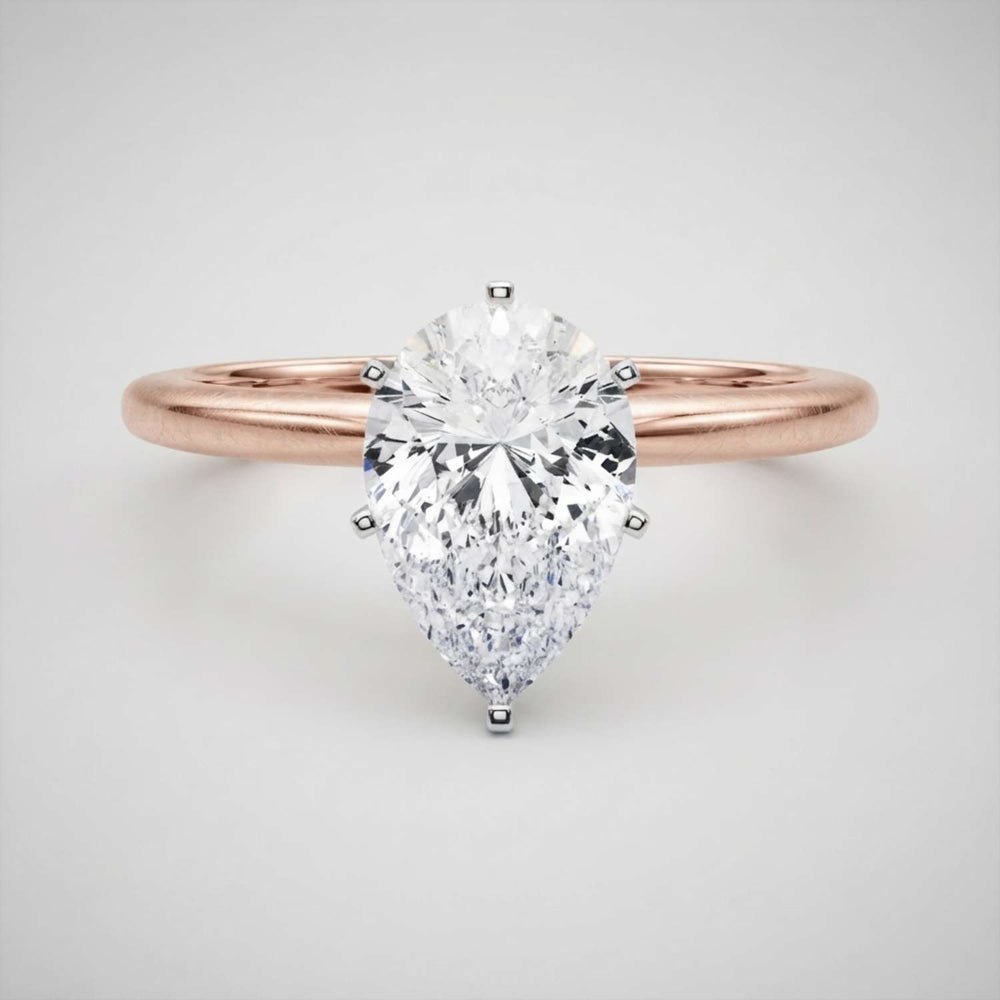 IGI Lab Grown Pear Diamond 6 Claw Solitaire Ring Mothers Day Gift