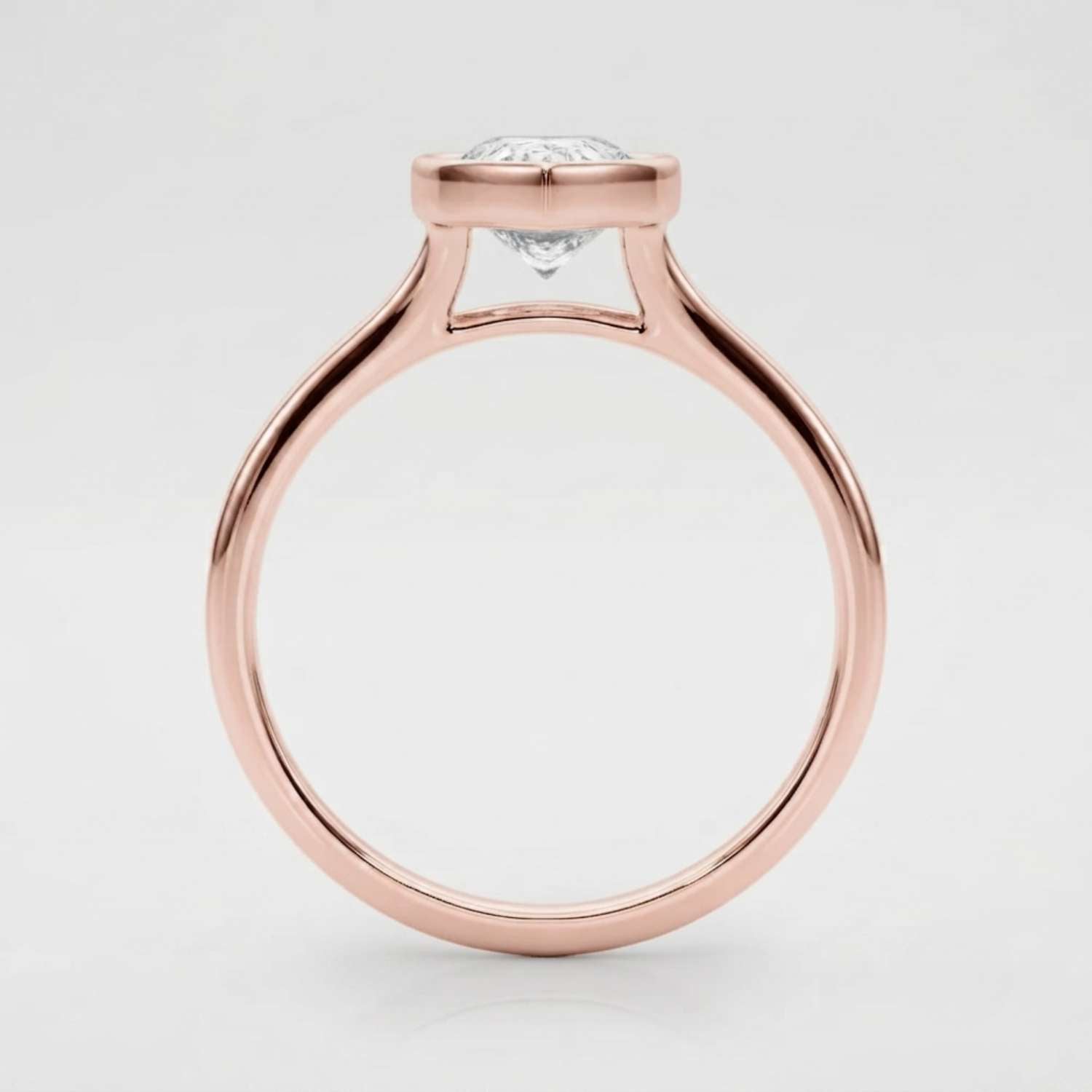 IGI Lab Grown Pear Diamond Bezel Set Solitaire Ring Forever Love