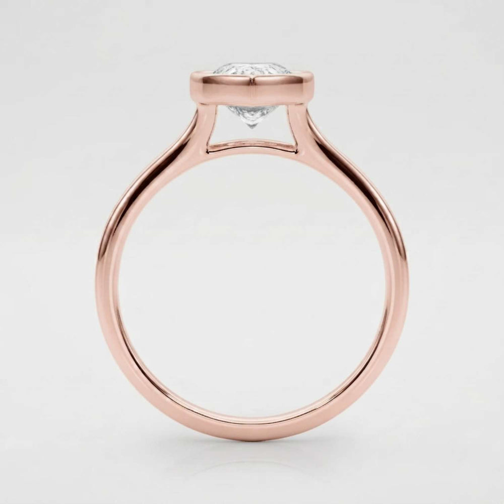 IGI Lab Grown Pear Diamond Bezel Set Solitaire Ring Forever Love