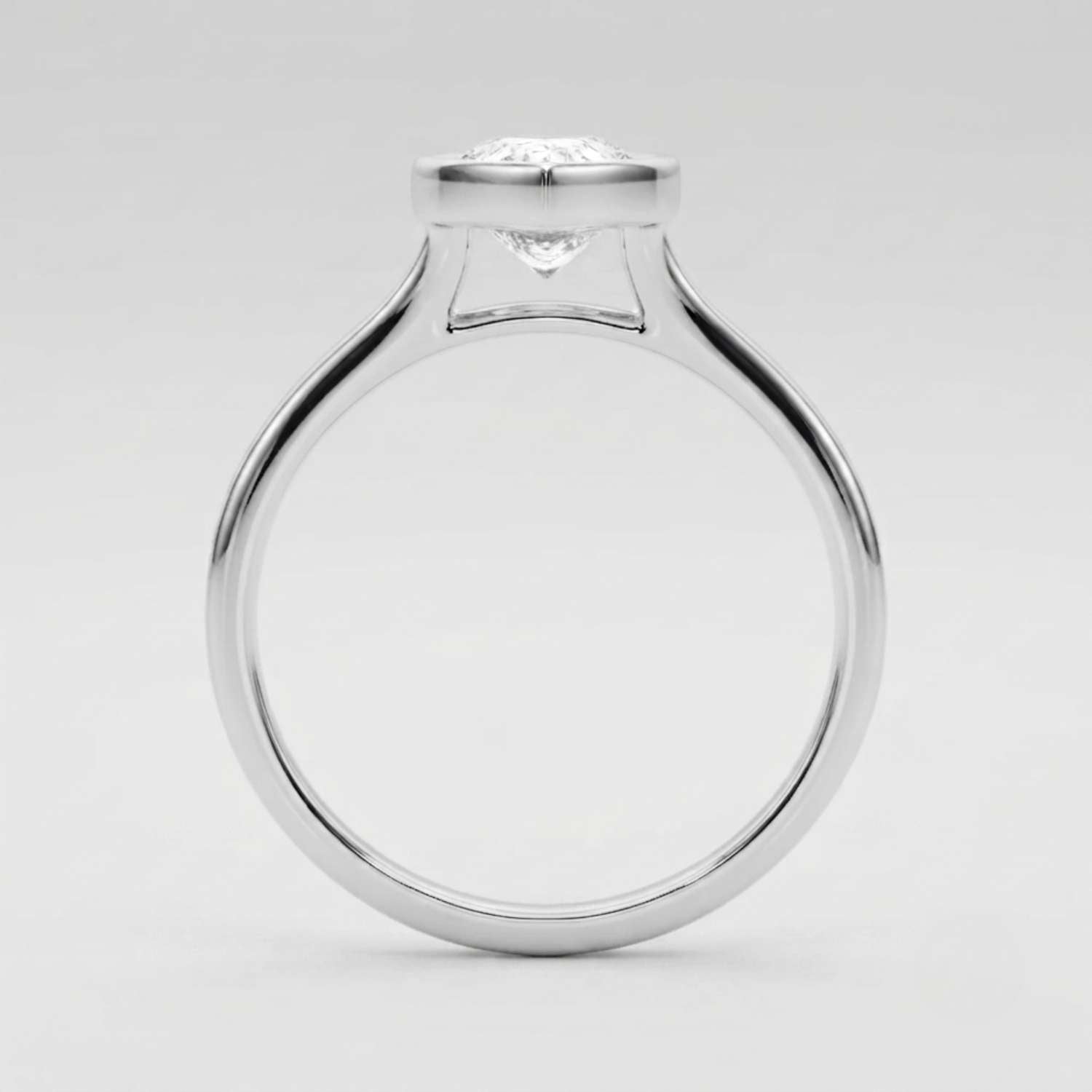 IGI Lab Grown Pear Diamond Bezel Set Solitaire Ring Gift Girlfriend
