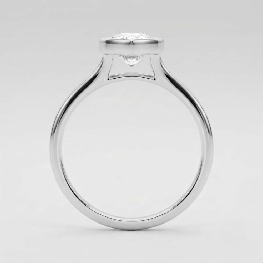 IGI Lab Grown Pear Diamond Bezel Set Solitaire Ring Gift Girlfriend