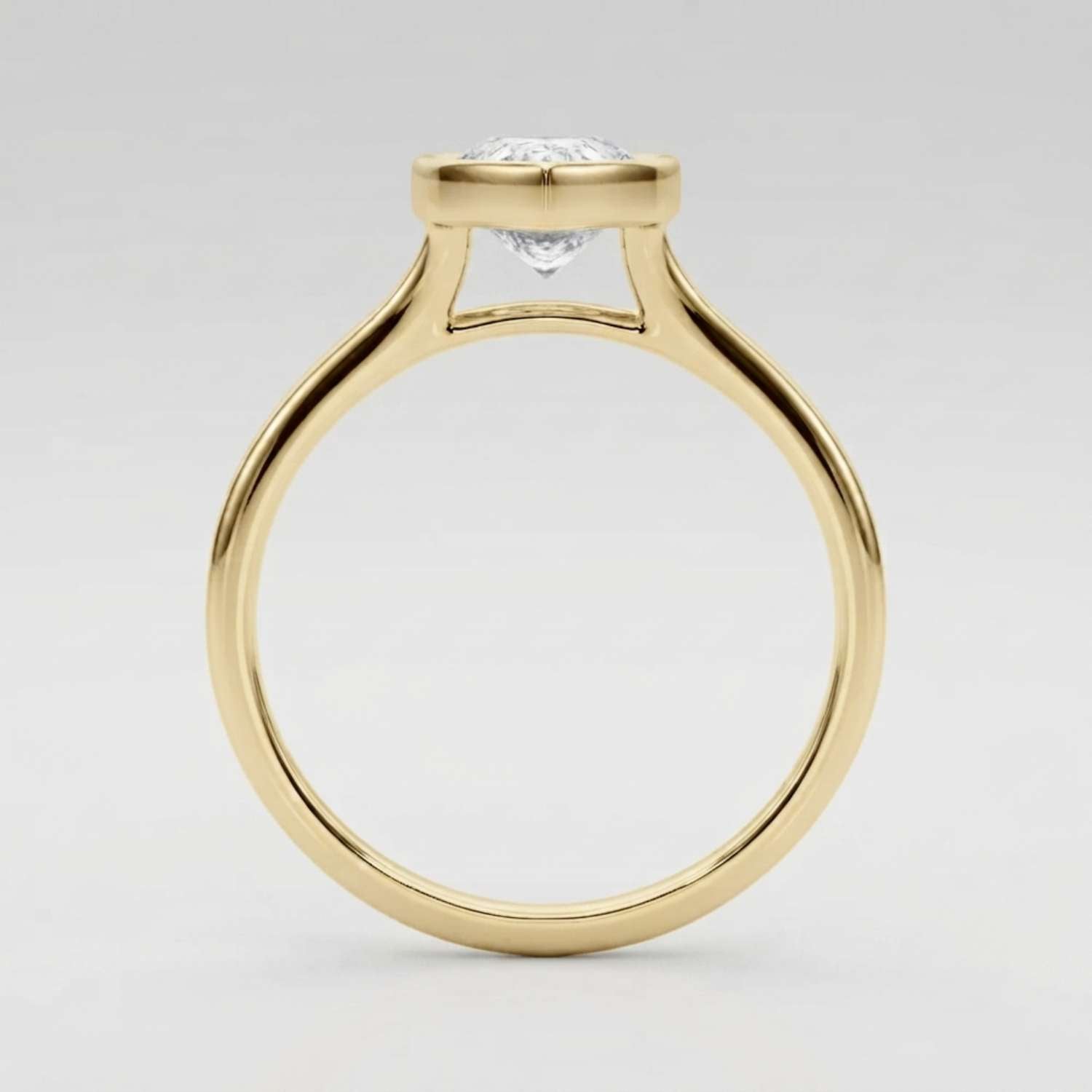 IGI Lab Grown Pear Diamond Bezel Set Solitaire Ring Graduation Gift