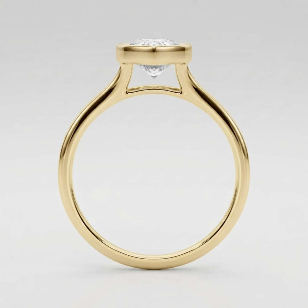 IGI Lab Grown Pear Diamond Bezel Set Solitaire Ring Graduation Gift