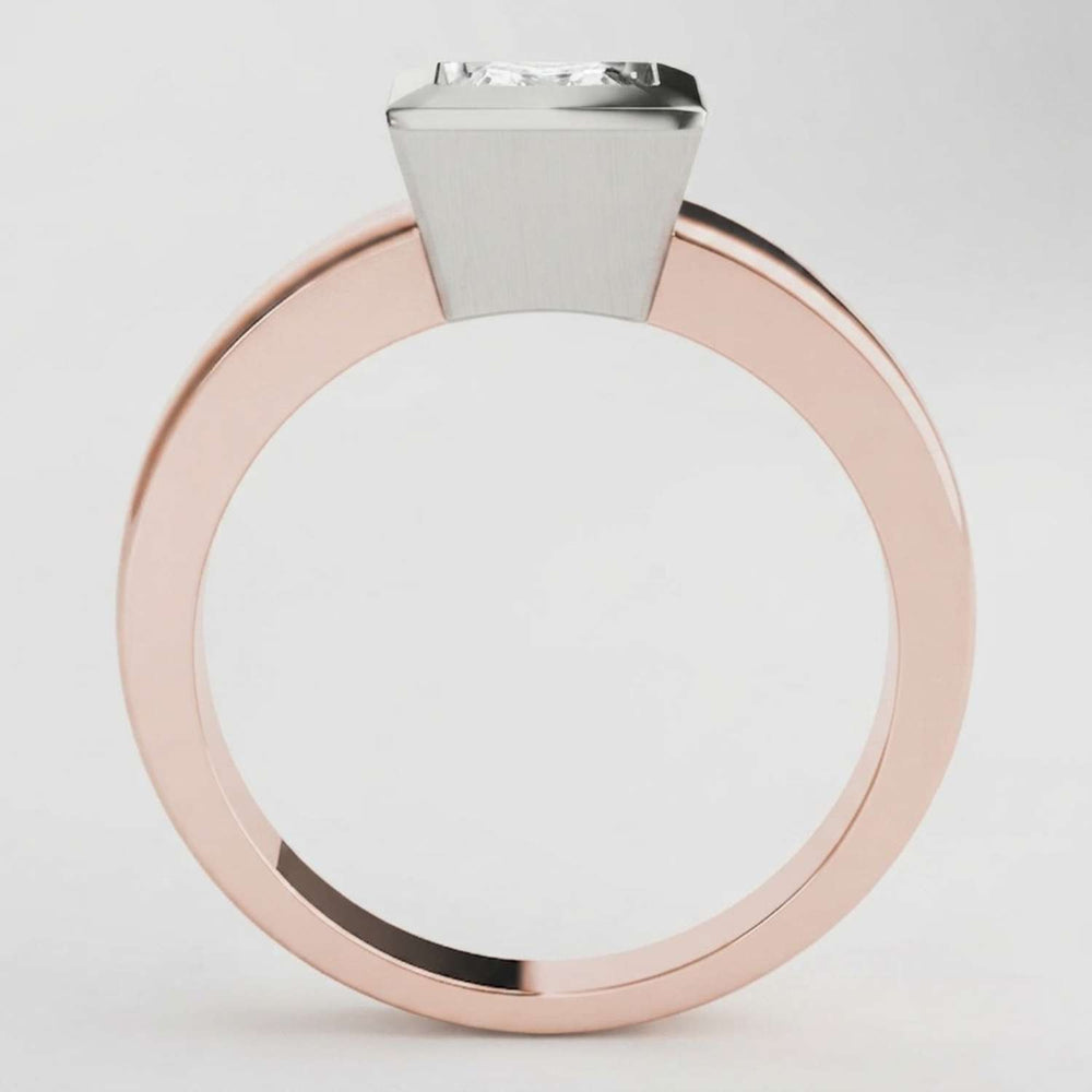 IGI Lab Grown Princess Cut Diamond Bezel Engagement Ring Forever Love
