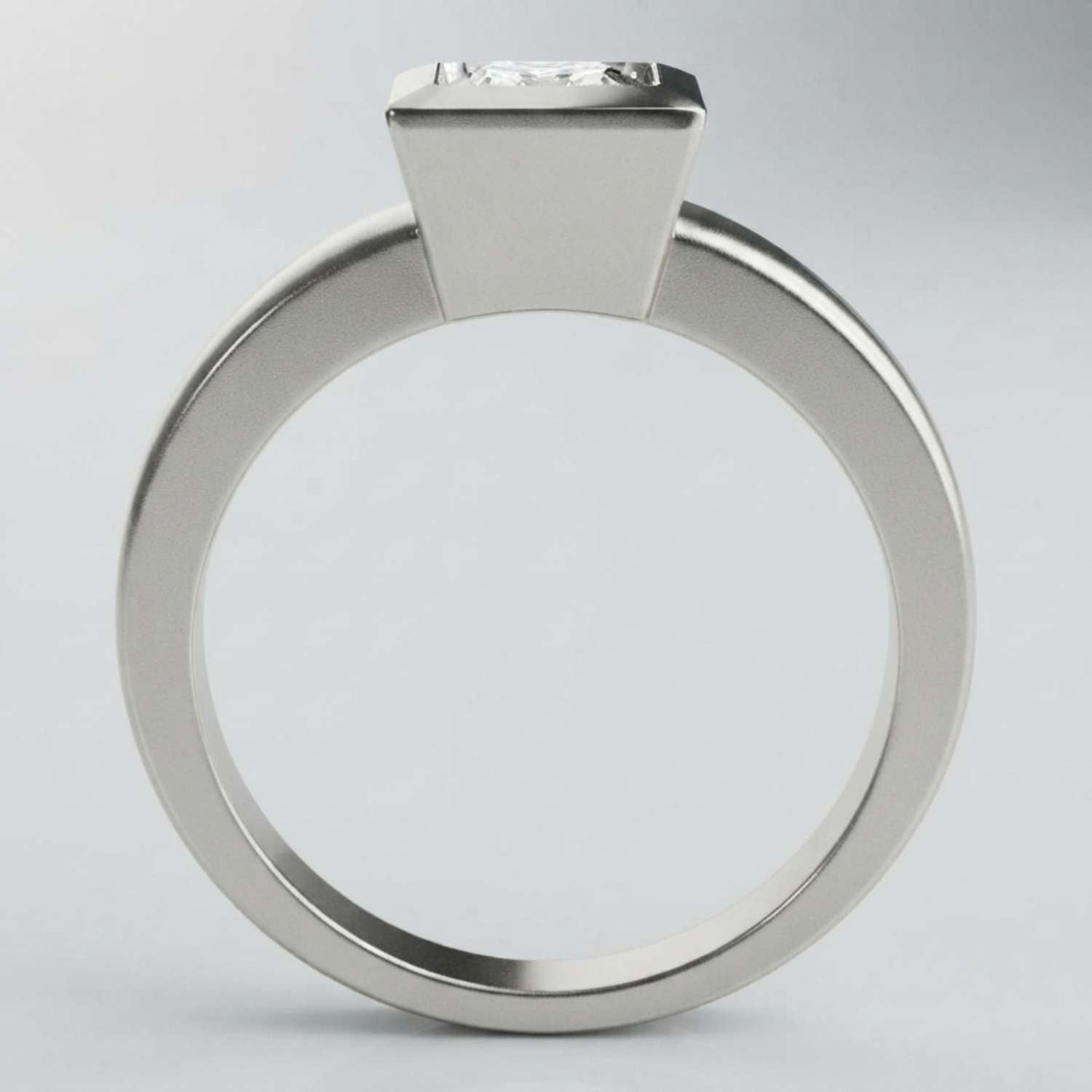 IGI Lab Grown Princess Cut Diamond Bezel Engagement Ring Luxury Gift Wife
