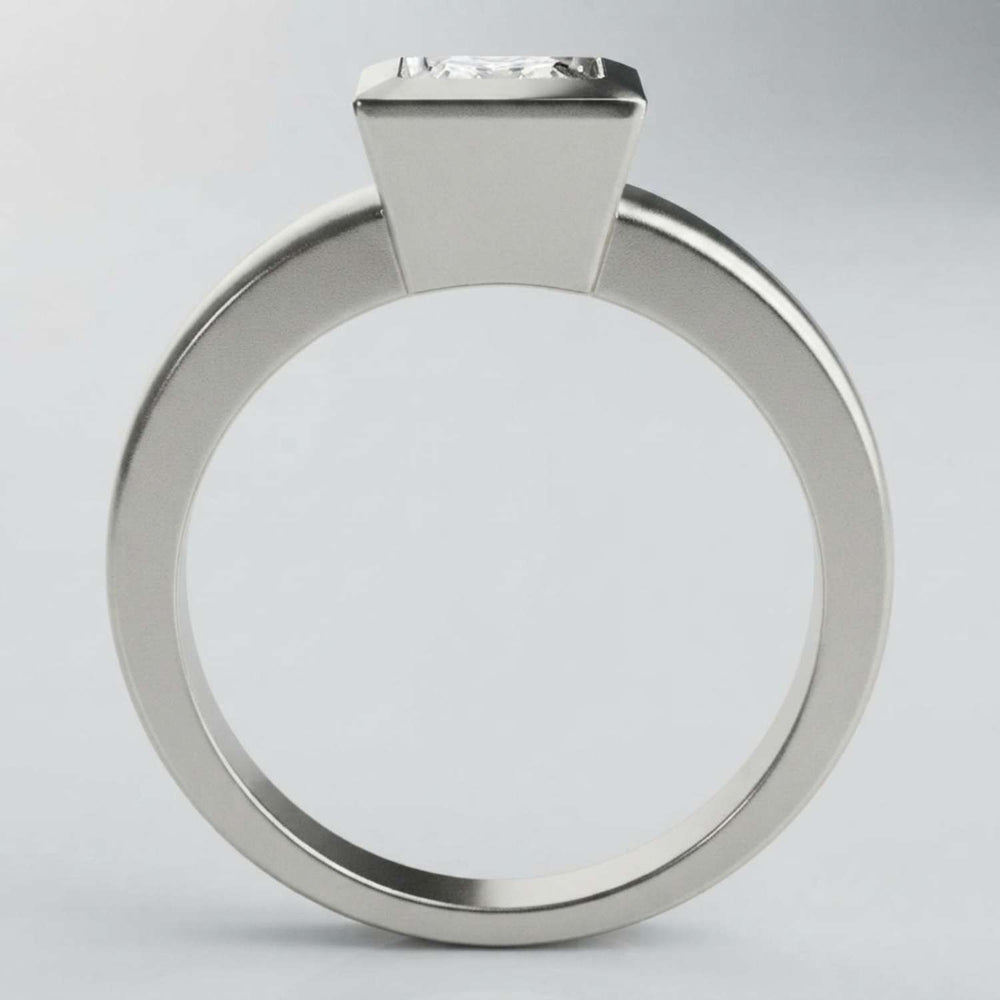 IGI Lab Grown Princess Cut Diamond Bezel Engagement Ring Luxury Gift Wife